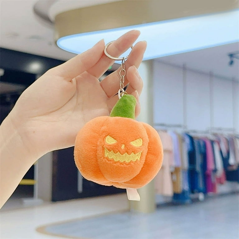 Halloween Plush Pumpkin Keychain,Cute Cartoon Pumpkin Pendant