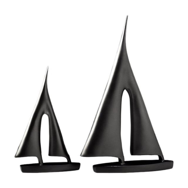 Pack Of 2 Sculptures Sailship For Home Decor Statue Moderna Ships Decoration Nautical Decorative For Living Room Shelf Table Office