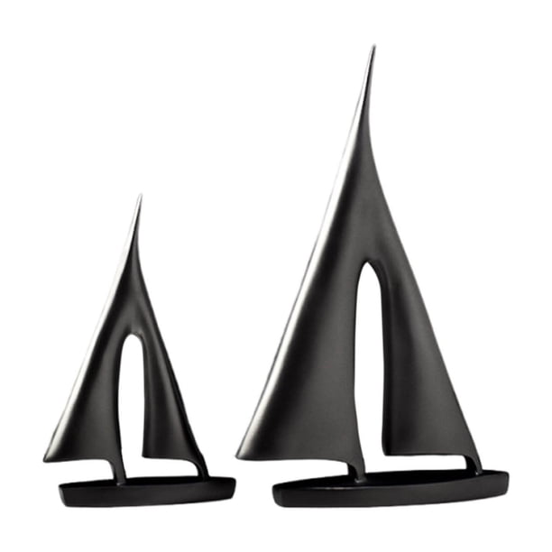 Pack Of 2 Sculptures Sailship For Home Decor Statue Moderna Ships Decoration Nautical Decorative For Living Room Shelf Table Office