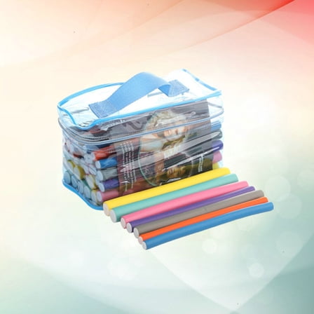 Soimiss 42Pcs Hair Curler Rubber Assorted Color Tool Suitable for Wet and Dry Hair