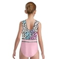 thumbnail image 5 of iiniim Kids Girls Patchwork Printed Dance Leotard Figure Skating Performance Costume Shiny Rhinestone Bodysuit Leopard 6, 5 of 7