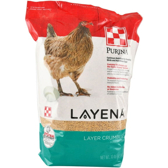 Purina Layena | Nutritionally Complete Layer Hen Feed Crumbles | 10 Pound (10 lb) Bag