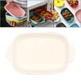thumbnail image 1 of para hornear de cerámica Platos de hornear rectangular Adecuados para horno Microondas de cocina Horneado Horneado Vajilla Herramienta de cocció blanco perfecl Placa para hornear, 1 of 8