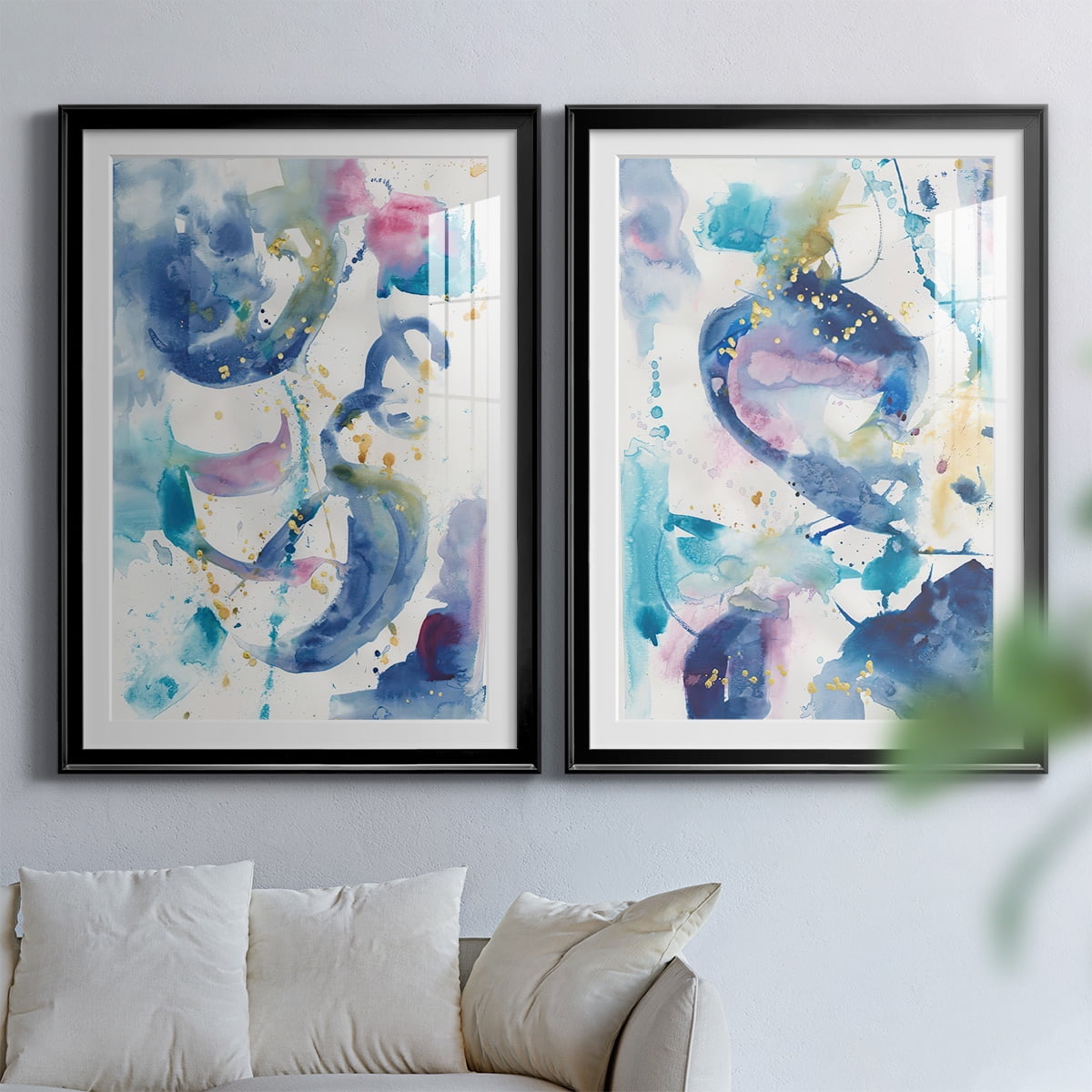 Wexford Home Fiesta I Premium Framed Print, 26.5" x 36.5" - Ready to Hang, Black (Set of 2)