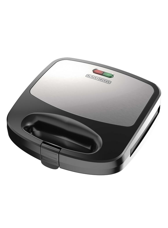 Black and Decker 3-in-1 Morning Meal Station Electric Waffle Maker Compact Grill in Black
