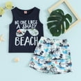 thumbnail image 2 of Bagilaanoe 2pcs Toddler Baby Boy Shorts Set Sleeveless Letter Print Tank Tops + Shorts 3M 6M 12M 18M 24M 3T Kids Casual Summer Clothes, 2 of 8