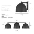 thumbnail image 6 of Hunter - Erling 3-light Matte Black, Medium Size Vanity Light, Dimmable, Modern Style, Vanity Shaped, for Bedrooms, Kitchens, Dining, Living Rooms - 48136, 6 of 7