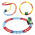 thumbnail image 2 of Juego de vías de tren, juego de vías de bricolaje con sonido y luces, rompecabezas de ferrocarril, pistas de carreras, juguetes para niños de jardín, 2 of 7