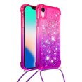 thumbnail image 2 of Funda para iPhone Xr Brillantina Líquida Divertida Reluciente y con Cristales en Movimiento Cuerpo Cruzado con Cordón Ajustable, 2 of 5