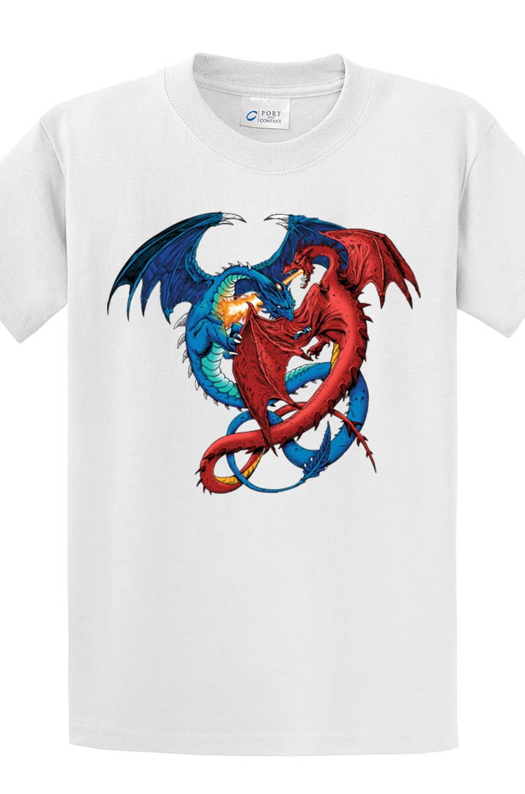 white shirt with red dragon
