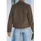 thumbnail image 1 of ABPHQTO Chaqueta corta de mujer con cuello de muesca y cremallera de leopardo marrón, 1 of 5