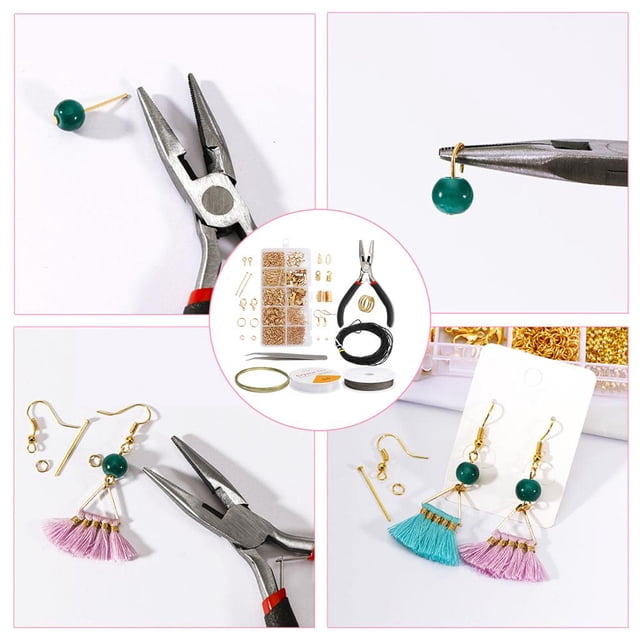 QualitChoice Jewelry Findings Kits DIY Earrings Adults Beading Repair Tools rose gold