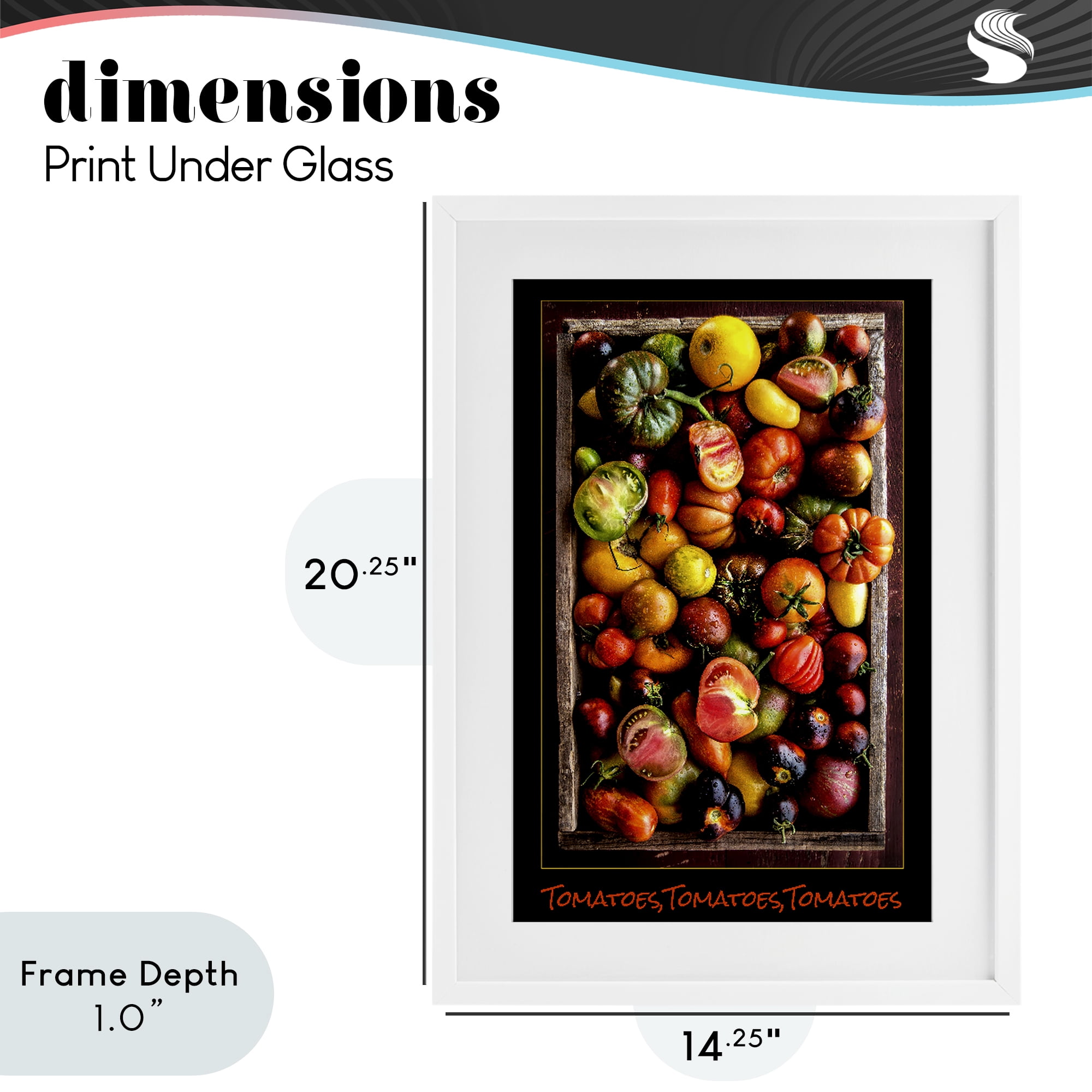 Stupell Industries Ripe & Bountiful Tomato Harvest White Framed Print Under Glass, design by Carl Kravats