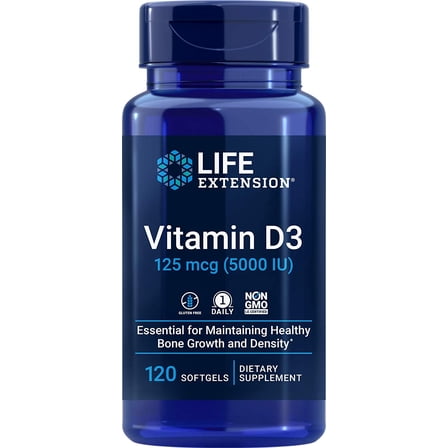 Life Extension Vitamin D3 125 mg (5000 IU), 120 Softgels