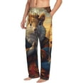 thumbnail image 5 of Cauagu Maple Leaf Meditating Squirrel Mens Pajama Pants Sleep & Lounge Pants,PJ Bottoms with Pockets-XX-Large, 5 of 7