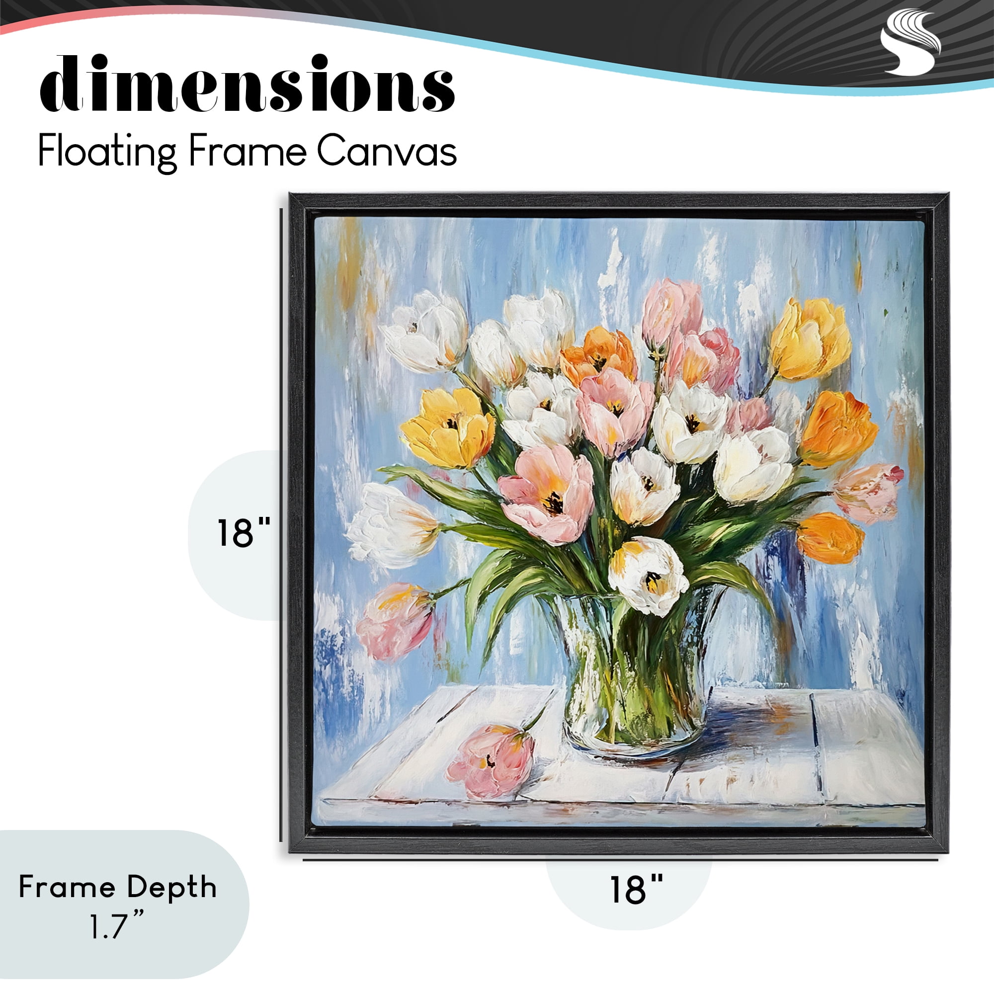 Stupell Industries Her Cottage Garden Tulips Black Framed Floater Canvas Wall Art, design by Tina LeCour