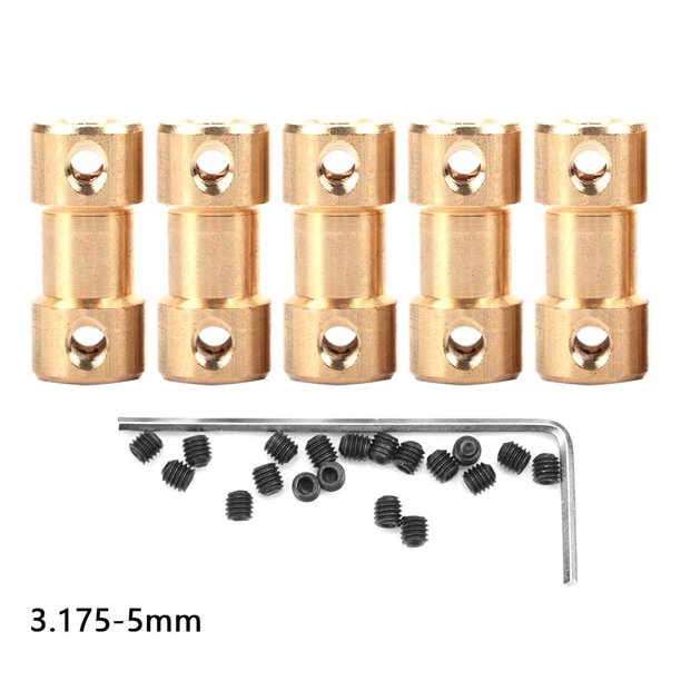 Tebru 5pcs Motor Copper Shaft Coupling Coupler Connector Sleeve Adapter 3 175 4mm Ht Walmart Com Walmart Com