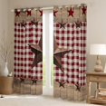 thumbnail image 2 of Manfei 3D Texas Stars Black Out Curtains,Vintage Geometric Checkered Curtains Pack of 2 (42x63 Each),Country Farmhouse Lodge Bedroom Curtains For Boys Kids,Super Cozy Room Decor, 2 of 6