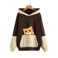 thumbnail image 5 of Sudadera Para Mujer Cuello Redondo Sudaderas Con Capucha de Gran Tamaño Sudadera Otoño Invierno Suéter Fondo Lindo Estampado de Mascotas Tamaño Grande Suéter Suelto Colorblock Odeerbi ODB138233, 5 of 5
