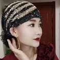 thumbnail image 4 of Turbante Skymirror para mujer, gorro con lentejuelas, bordado a juego, ligero, para cubrir el cabello, gorro para mujer, gorro de uso diario, 4 of 8