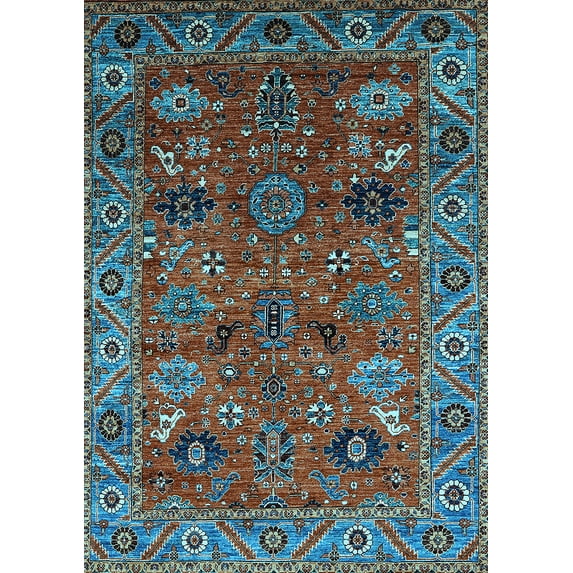Ahgly Company Indoor Rectangle Oriental Light Blue Traditional Area Rugs, 2' x 5'