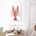 thumbnail image 3 of Elephant Stock Vintage Crawfish Wall Art - Vertical Canvas Wall Art - Kitchen Wall Decor - Animal Canvas - White And Red Decor - 20" x 30", 3 of 8