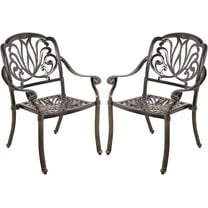 VIVIJASON 2-Piece Outdoor Bistro Dining Chair Set, Patio Cast Aluminum Dining Chairs, Patio Bistro Chair Set for Balcony, Lawn, Garden, Backyard, Antique Bronze