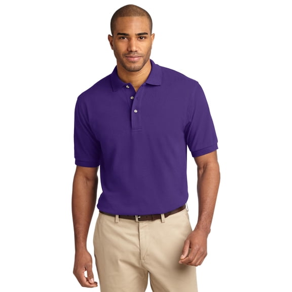 Port Authority K420 Mens Heavyweight Cotton Pique Polo T-Shirt, Purple - Large
