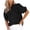 Black, variant on Women Button Down Collared Puff Sleeve Denim Blouse Casual Vintage Boho Beach Vacation Travel Loose Tops Shirt with Pockets, Light Blue S