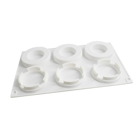 

6 Cavity Large and Small Ring Shape Cake Baking Molds Non-stick Silicone Baking