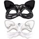 thumbnail image 1 of Máscara de mascarada de gato Taian Máscara de gato sexy de lujo con decoración de perlas Máscara de media cara de estilo veneciano Máscara de disfraz femenino en blanco y negro ShuxiuWang 8390606120571, 1 of 1