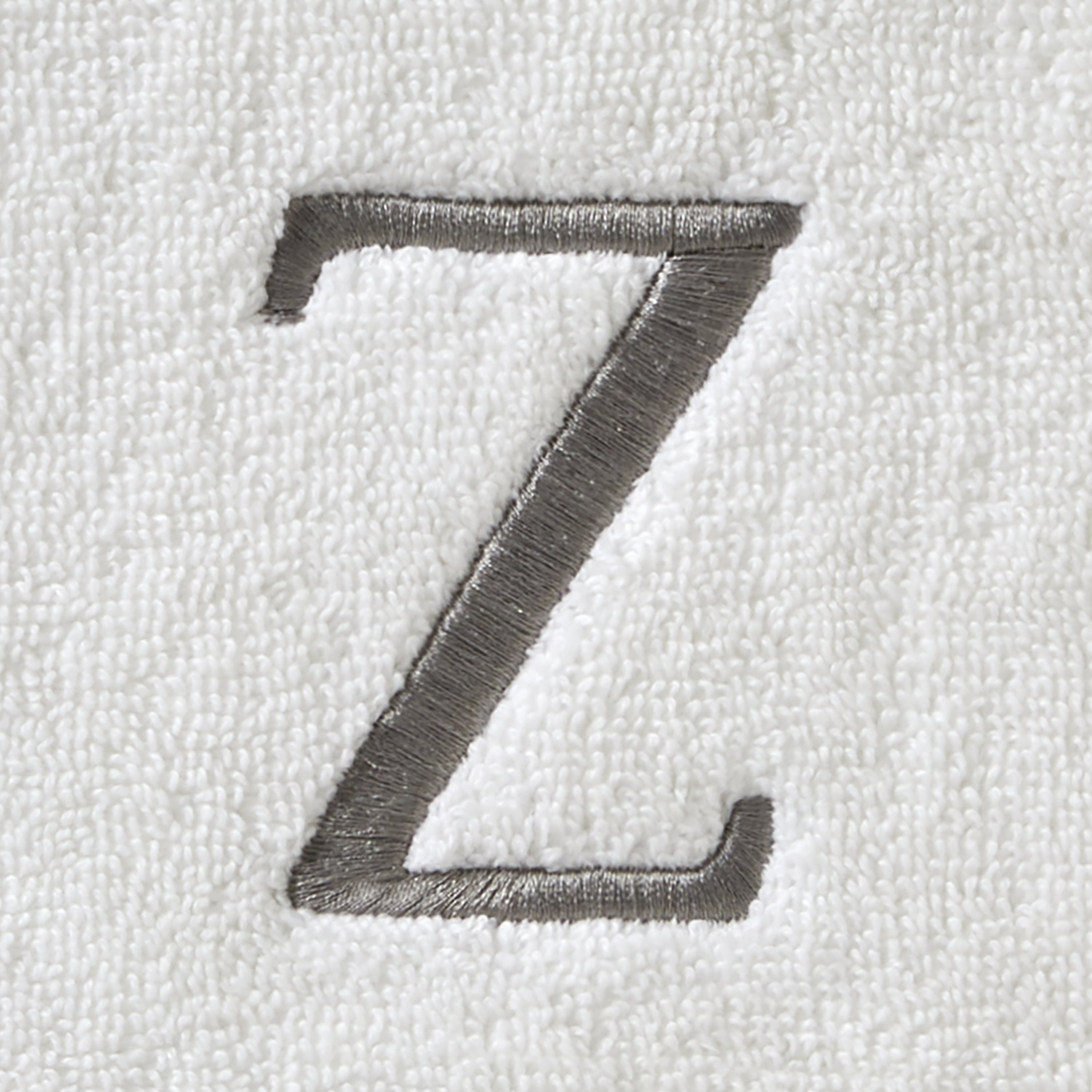 SKL Home Casual Monogram Cotton Hand Towels (2-Pack), "Z", White