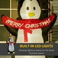 thumbnail image 4 of HOMCOM 8ft Lighted Inflatable Penguin Merry Christmas Banner, 4 of 10