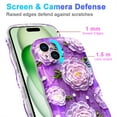 thumbnail image 2 of TECH CIRCLE Stylish Cute Floral Case for iPhone 15 Plus (6.7") 2023 Cell Phone with Wave Edge, Compatible with MagSafe Accessory, Screen Camera Protection, Shockproof Protective Cover, Purple, 2 of 7