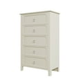 thumbnail image 5 of Resenkos Wooden 5 Drawers Chest with Silver Metal Handles for Bedroom Milky White, 5 of 6