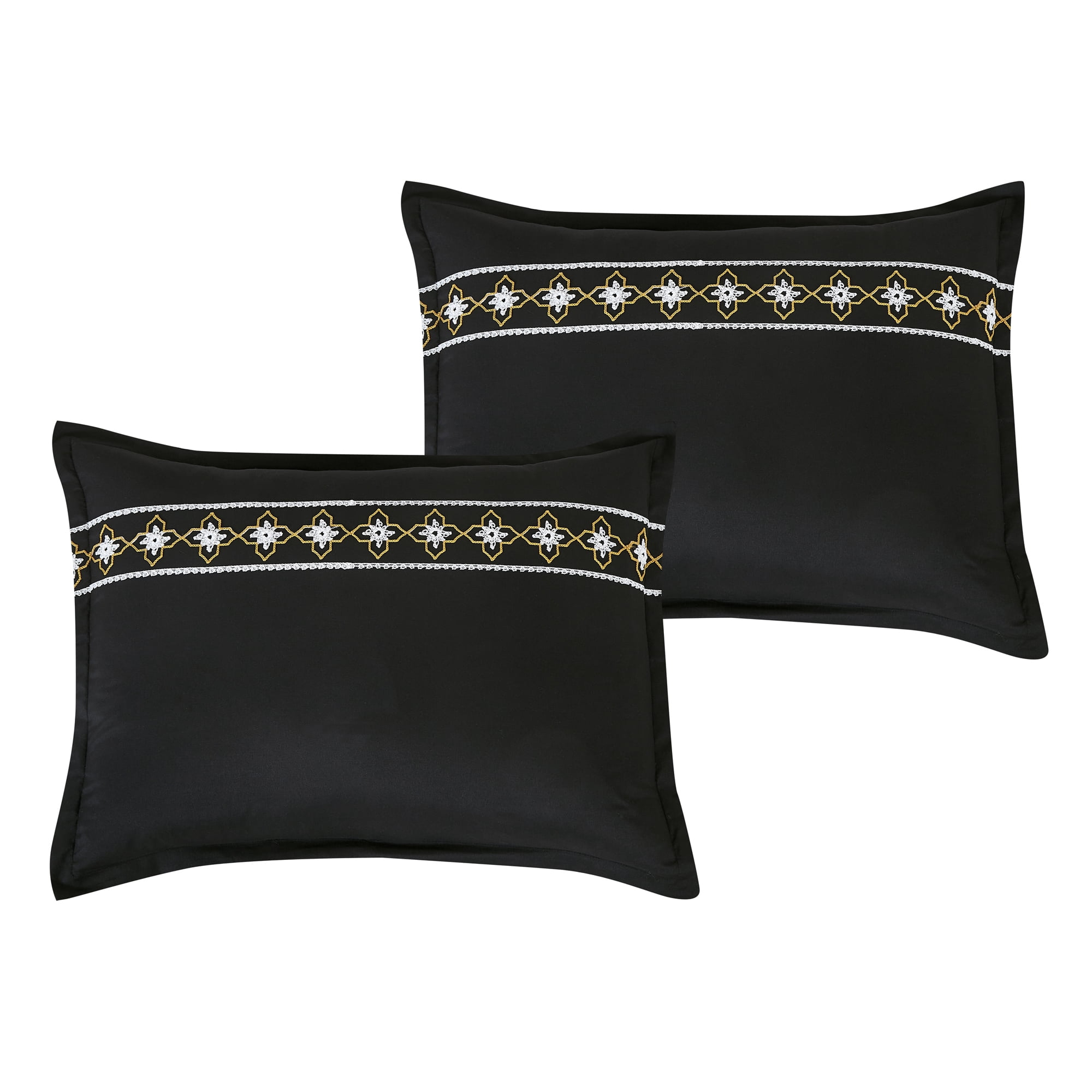 EvJk 7-Piece Luxury Comforter Set, Ornate Embroidered Artistry, King