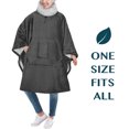 thumbnail image 5 of PAVILIA Sherpa Wearable Blanket Poncho Women Men, Oversized Hoodie Sweatshirt Poncho Blanket, Hooded Sweater Wrap Cape Neck Warmer, Fleece Soft Hug Sleep Pod Adult, Cozy Warm Gift Ideas Sister, Gray, 5 of 7