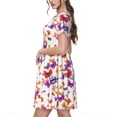 thumbnail image 2 of Naloa watercolor butterflies Print Womens Summer A-Line Dress with Pockets,Short Sleeve Dresses,Flowy Beach Swing Dress for Vacation Travel, 2 of 6