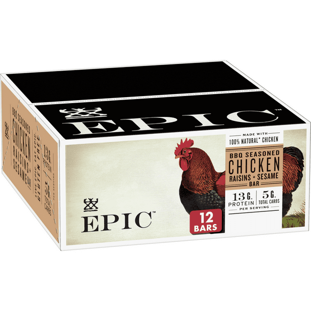 EPIC Chicken Raisins + Sesame BBQ Protein Bars, Whole30, Paleo Friendly