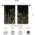 thumbnail image 2 of Black Gold Floral Wildflower Kitchen Curtains Short Small Rustic Dark Botanical Leaves Vintage Flower Farmhouse Rod Pocket Nature Bedroom Living Room Treatment Fabric 2 Panels 27.5Wx39H Inch, 2 of 6