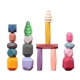 thumbnail image 4 of 18 Uds. de piedras apilables de madera, juegos de clasificación y apilamiento, juguete educativo, bloques de construcción coloridos para Aprendizaje CUTICAT apilando piedras, 4 of 8