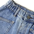 thumbnail image 5 of KIDSCOOL SPACE Baby Girls Boys Jeans, 12M-5T Little Kids Ribbed Waist With D-rings Denim Pants,Light Blue,2-3 Years, 5 of 6