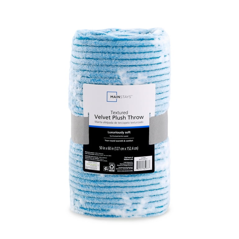 Mainstay Printed Textured Plush Throw 50 x 60 Snowflake Walmart