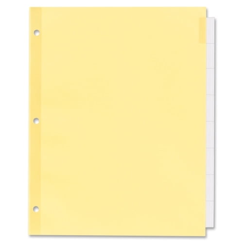 Avery Insertable Dividers, 8 Tab, Clear, 1 Set (11468) 8 - 8 Tab(s)/Set - 8.5' Divider Width x 11' Divider Length - 3 Hole Punched - Buff Paper, Clear Divider - Paper, Plastic Tab(s) - 1