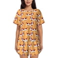 thumbnail image 1 of Fotbe Dachshund Dog Puppy Conjunto de Pijama Estampado para Mujer, 2 Piezas, Ropa de Dormir con Camiseta de Manga Corta y Shorts Suaves-3X-Large, 1 of 6
