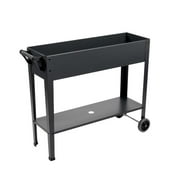 RTS Home Accents  RTS Home Accents Aluminum Raised Planter Cart, Graphite Color