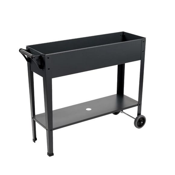 RTS Home Accents 556400110A7981 RTS Home Accents Aluminum Raised Planter Cart, Graphite Color