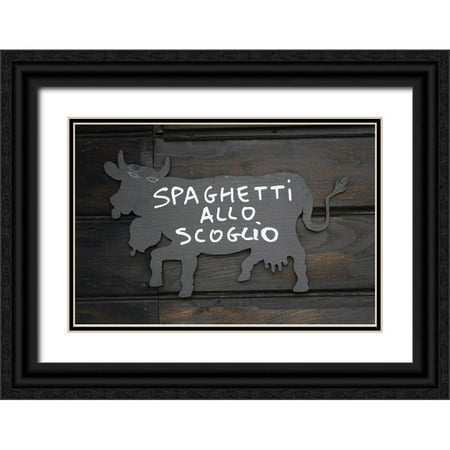 Coppel, Anna 18x13 Black Ornate Wood Framed with Double Matting Museum Art Print Titled - Spaghetti Allo Scoglio