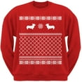 thumbnail image 1 of Corgi Pull de Noël Laid Rouge pour Adulte, Col Rond, 1 of 1