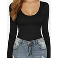 thumbnail image 6 of Women Long Sleeve Shirt Scoop Neck Tops Slim Fit Basic Top Base Layer Tee, 6 of 6